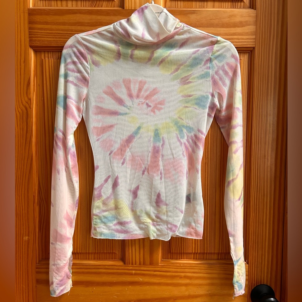Tie-Dye Long Sleeve Sheer Women’s Top